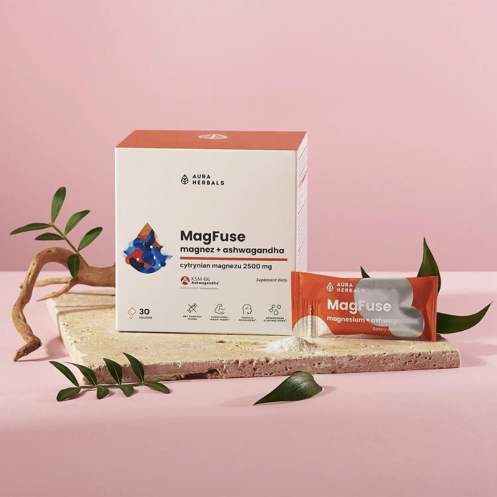 Aura Herbals MagFuse: Magnesium + Ashwagandha, Forest Fruits - 30 Sachets