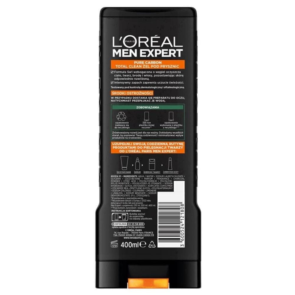 L'Oréal Paris Men Expert Pure Carbon Total Clean 5in1 Shower Gel - 400 ml