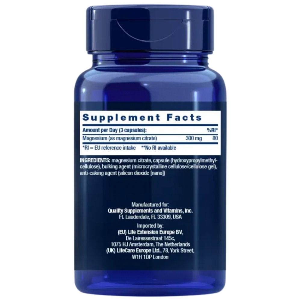 Life Extension Magnesium (Citrate) 100 mg - 100 Veg Capsules