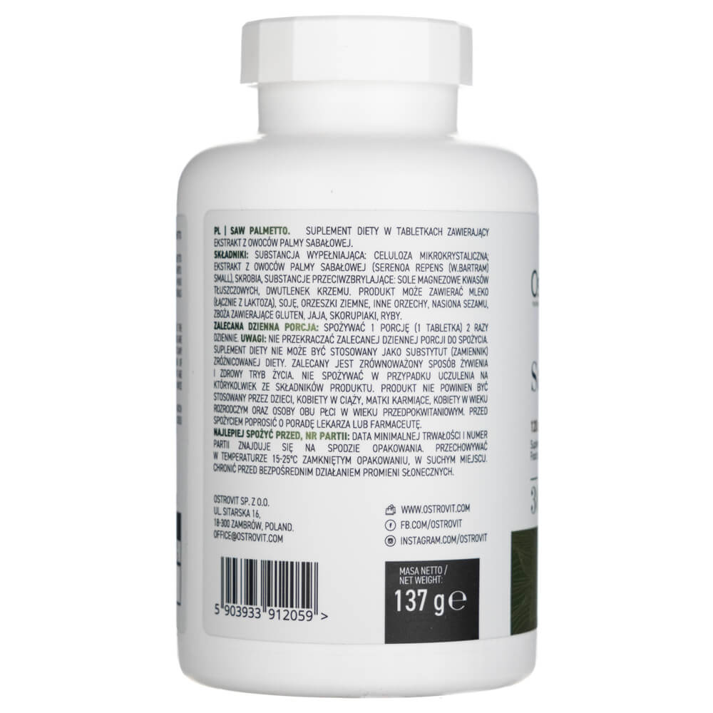 Ostrovit Saw Palmetto - 360 Tablets