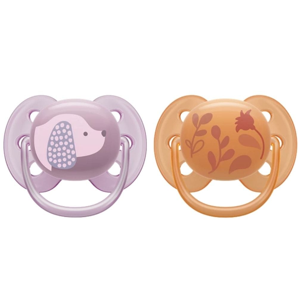 Philips Avent Ultra Soft Pacifier, 6-18 Months, Girl - 2 Pieces