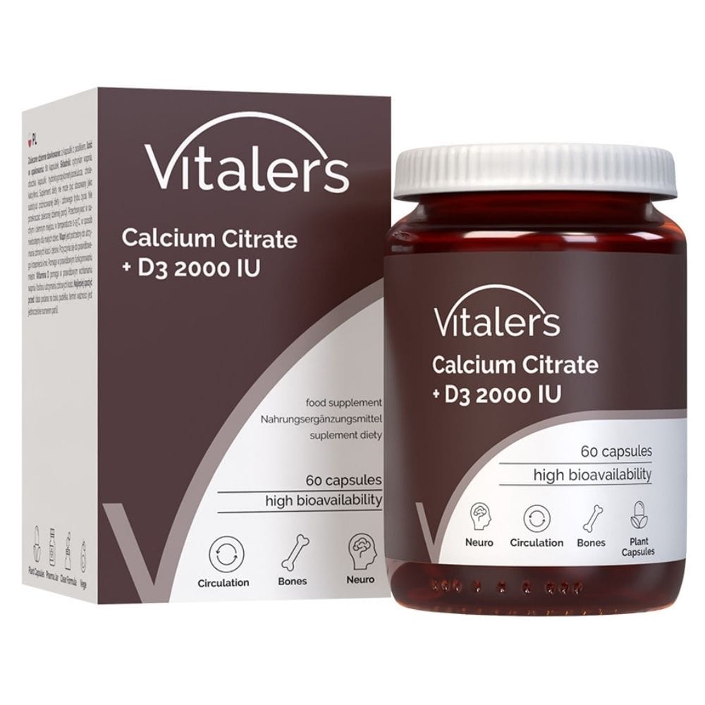 Vitaler's Calcium Citrate 1200 mg + Vitamin D3 2000 IU - 60 Capsules