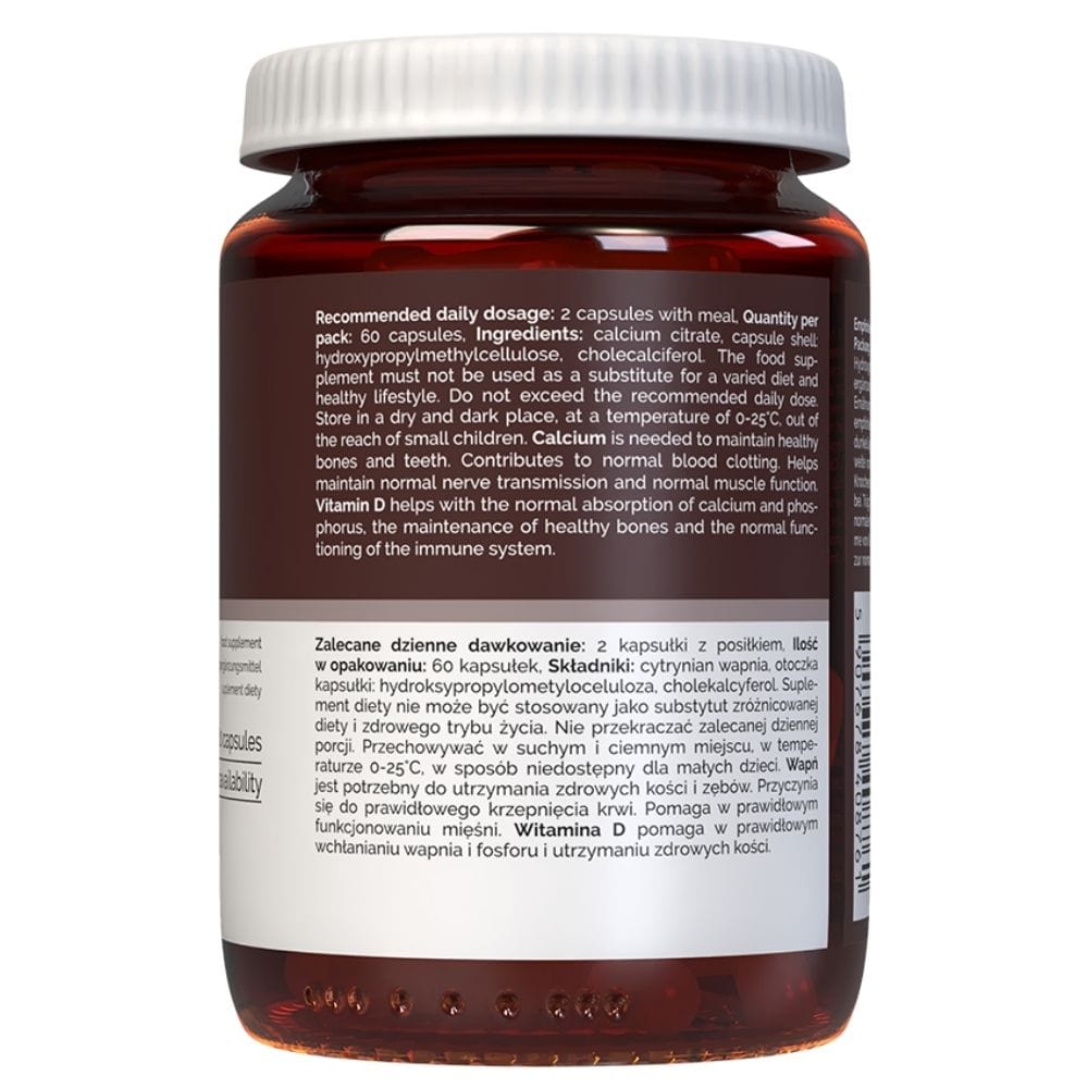 Vitaler's Calcium Citrate 1200 mg + Vitamin D3 2000 IU - 60 Capsules