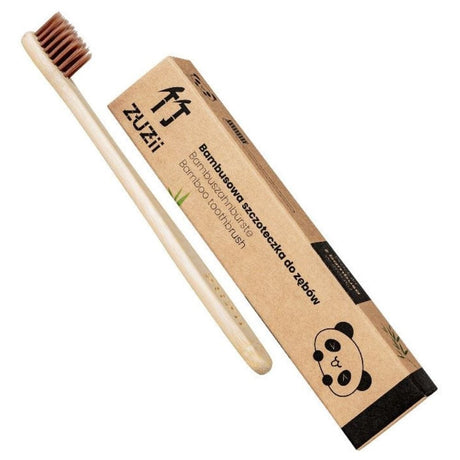 Zuzii Bamboo Toothbrush for Children, Soft Bristles, Brown