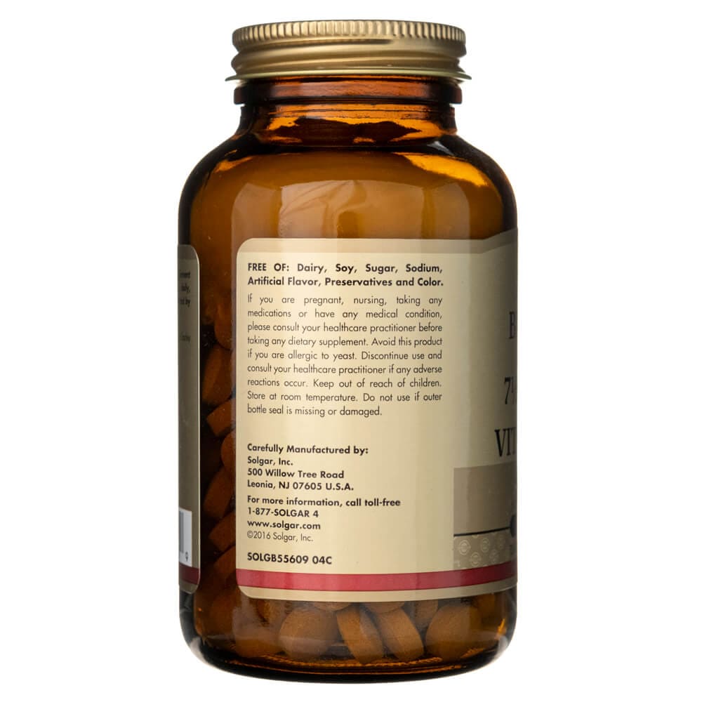 Solgar Brewer's Yeast 7 1/2 Grains with Vitamin B12 - 250 Tablets