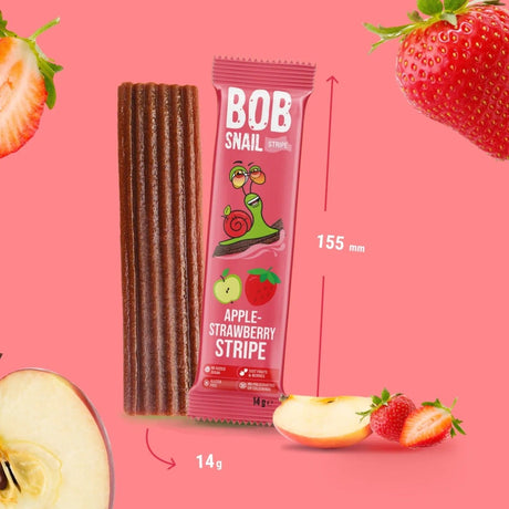 Bob Snail Apple & St RAW berry Stripe sans sucre ajouté - 14 g