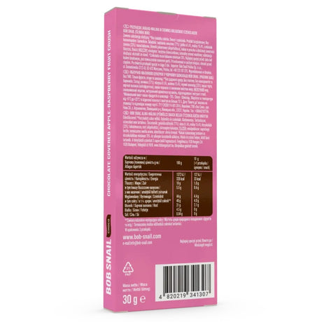 Bob Snail Choco Apple and Raspberry Snack in Dark Chocolate - 30 g