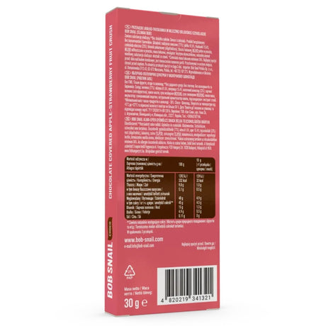 Bob Snail Choco Apple and St RAW berry Snack au chocolat noir - 30 g