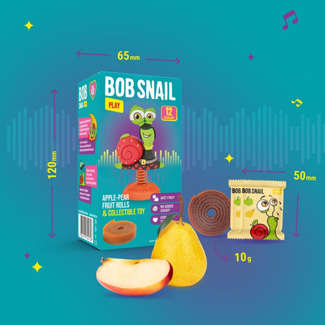 Bob Snail Apple & Pear Stripe with Toy - 20 g