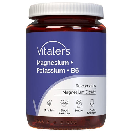 Vitaler's Magnésium 100 mg + Potassium 150 mg + Vitamine B6 6 mg - 60 gélules