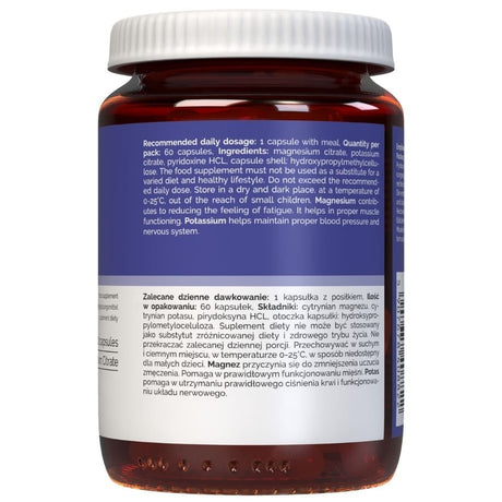 Vitaler's Magnésium 100 mg + Potassium 150 mg + Vitamine B6 6 mg - 60 gélules