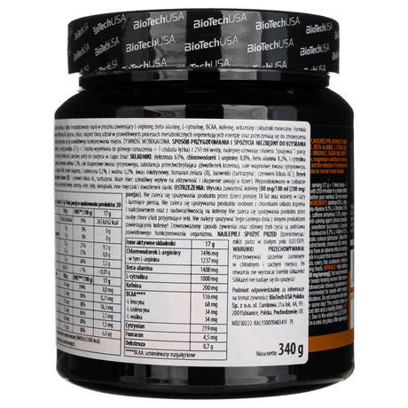 BioTech USA Nitrox Therapy, Peach Flavoured - 340 g