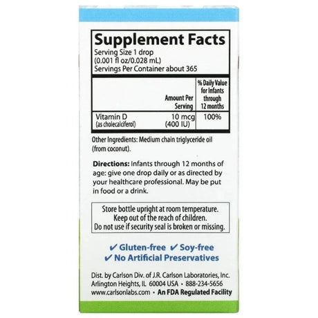 Carlson Labs Super Daily D3 For Baby 400 IU - 10,3 ml