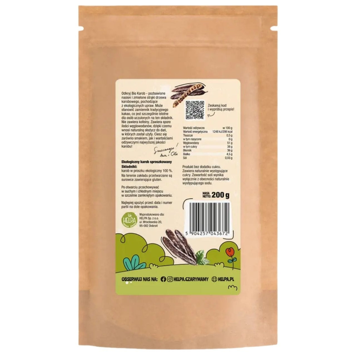 Helpa BIO Carob Powder – 200 g