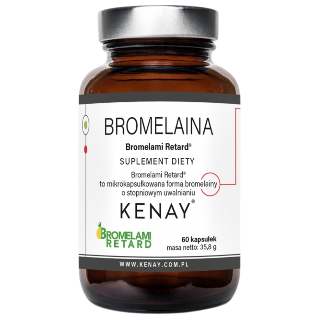 Kenay Bromelain Bromelami Retard - 60 Capsules