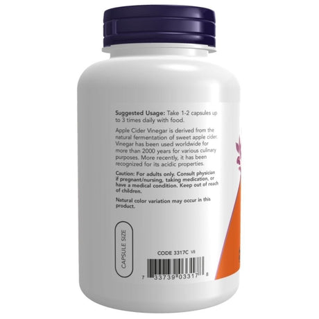 Now Foods Apple Cider Vinegar 450 mg - 180 Capsules