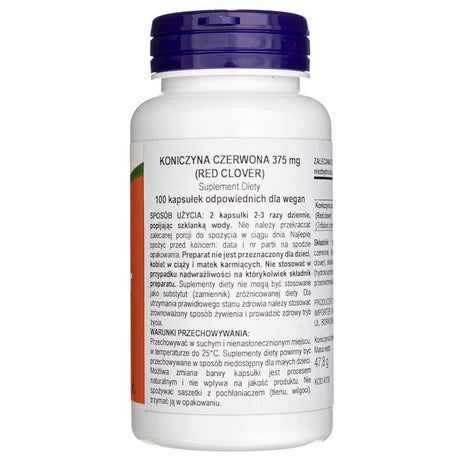 Now Foods Red Clover 375 mg - 100 Veg Capsules