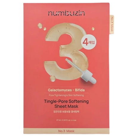 Numbuzin No.3 Tingle-Pore Softening Sheet Mask - 5 Pieces