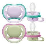 Philips Avent Ultra Air Pacifier, 0-6 Months, Girl - 2 Pieces