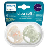 Philips Avent Ultra Soft Pacifier, 0-6 Months, Boy - 2 Pieces
