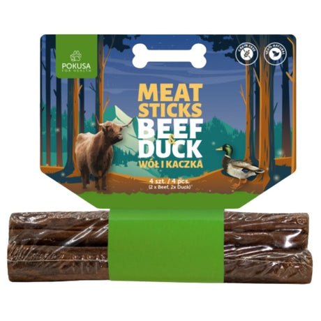 Pokusa Feel The Wild Meat Chews: 2 x Ox + 2 x Duck