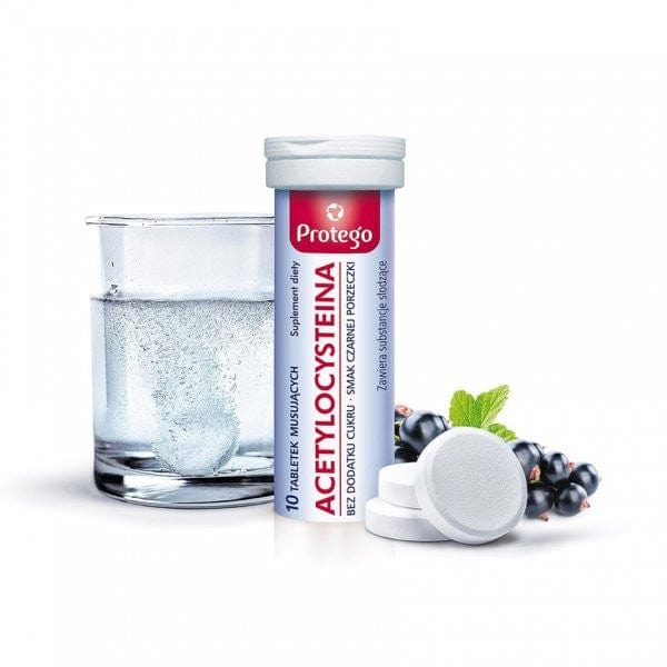 Comprimés Effervescents Protego Acétylcystéine Cassis - Boîte De 10, Neuf