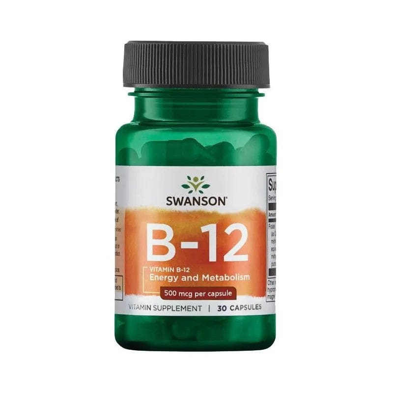 Swanson Vitamine B12 Cyanocobalamine 500 Mcg - 30 Capsules – Medpak