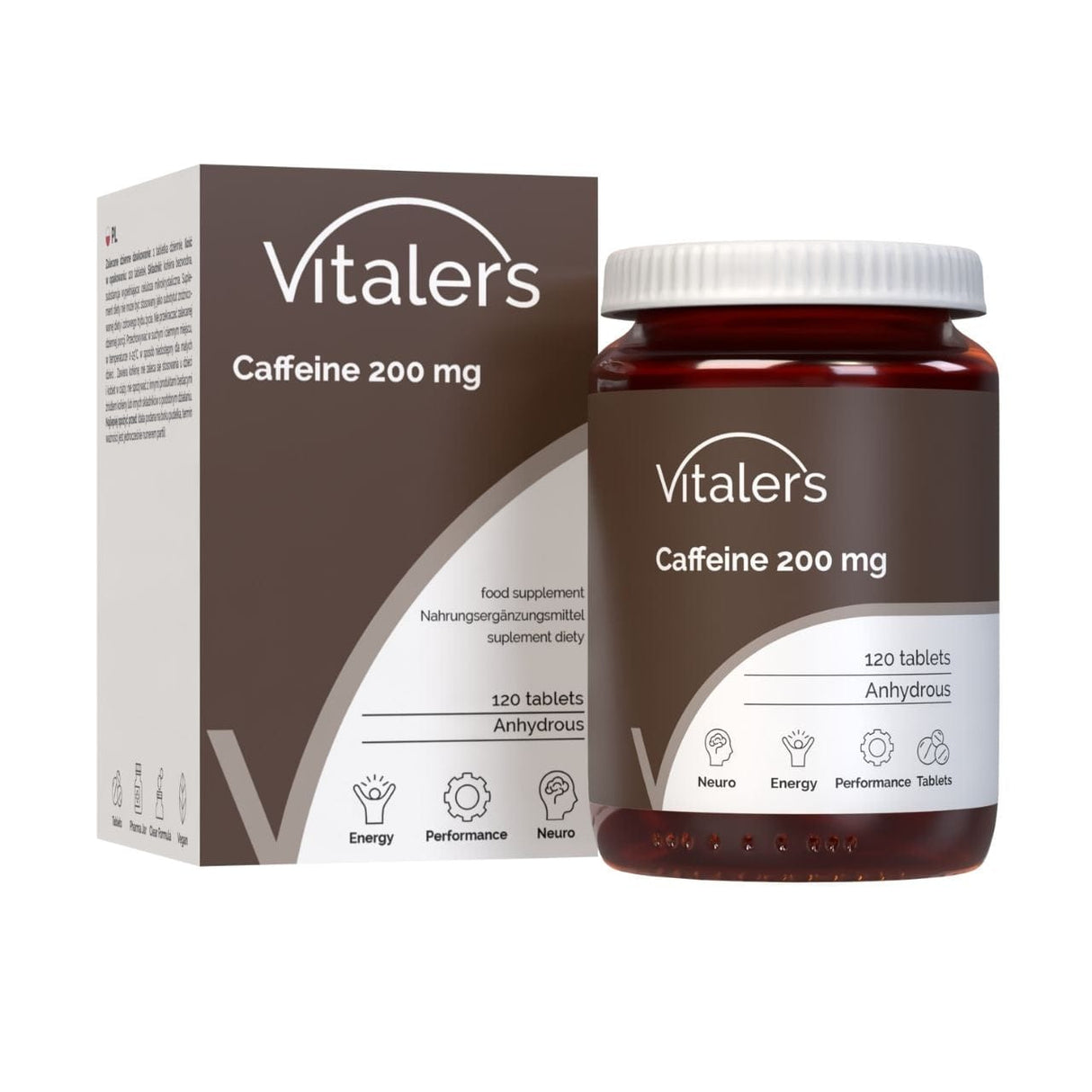 Vitaler's Caffeine 200 mg - 120 Tablets