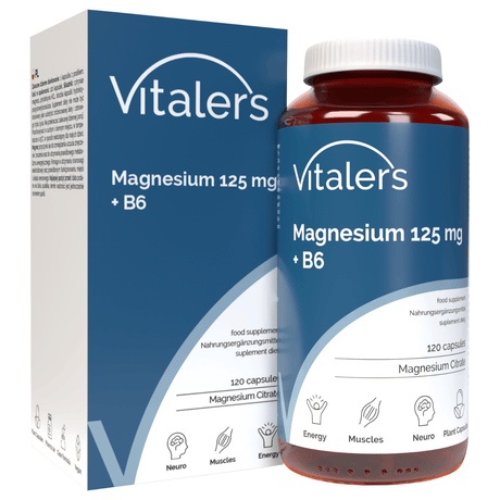Vitaler's Magnesium 125 mg + Vitamin B6 6 mg - 120 Capsules