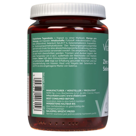Vitaler's Zinc 15 mg + Selenium 200 mcg - 120 Capsules