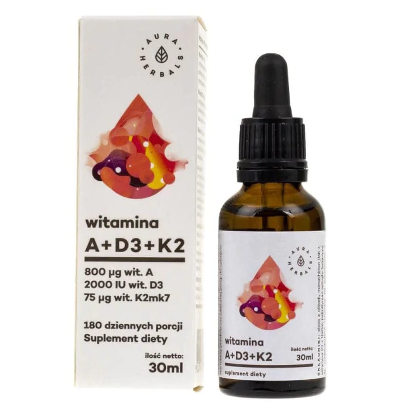 Aura Herbals Vitamin "ADK" A + D3 (2000IU) + K2MK7, drops - 30 ml