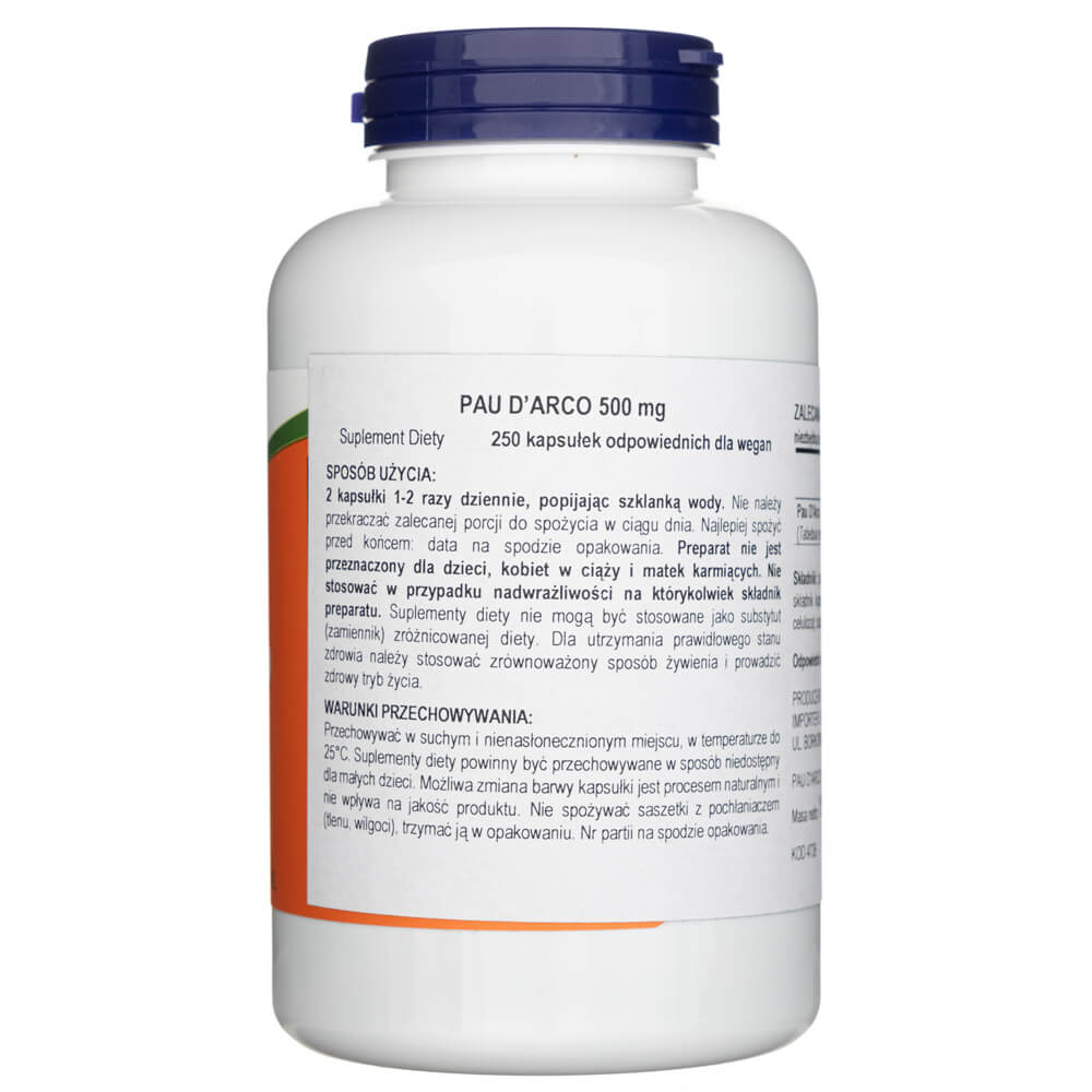 Now Foods Pau D'Arco 500 mg - 250 Veg Capsules