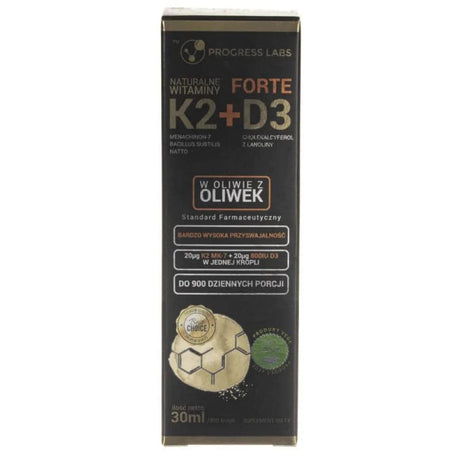 Progress Labs Vitamin K2 MK-7 + D3 FORTE, drops - 30 ml