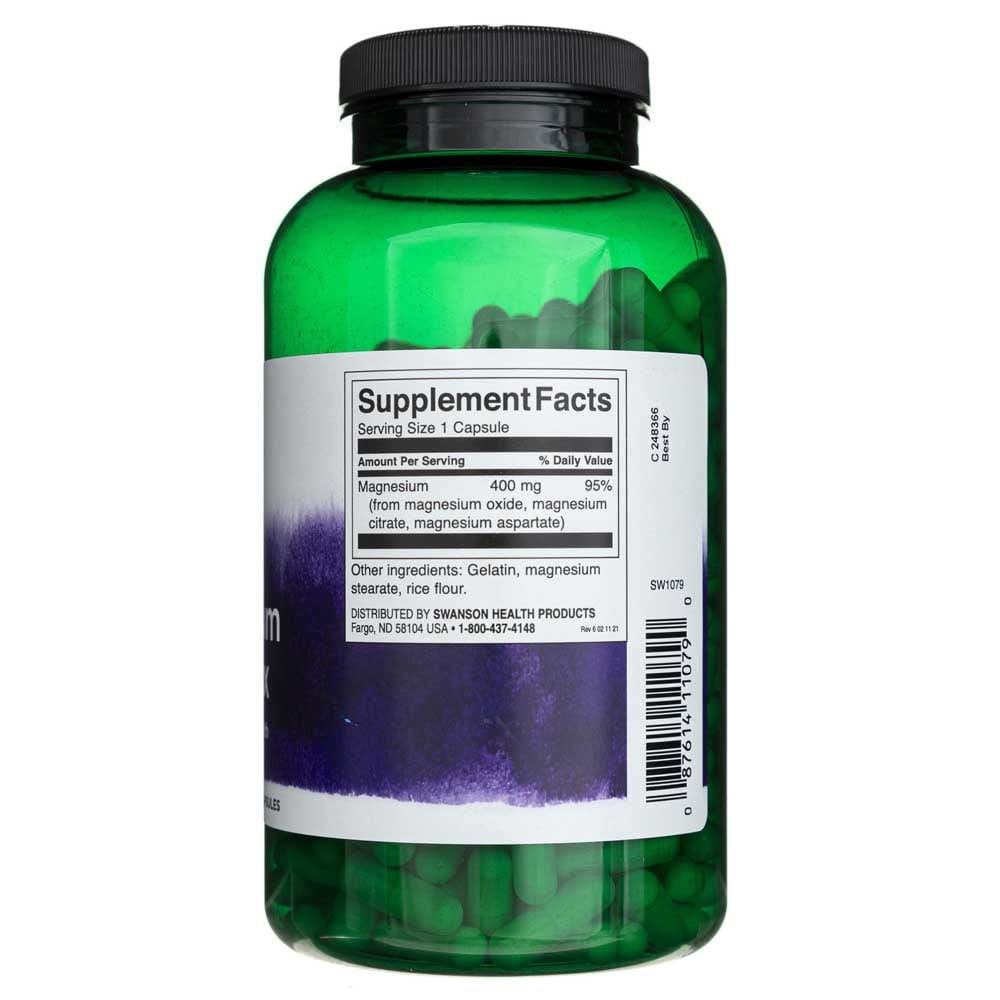 Swanson Triple Magnesium Complex 400 mg - 300 Capsules